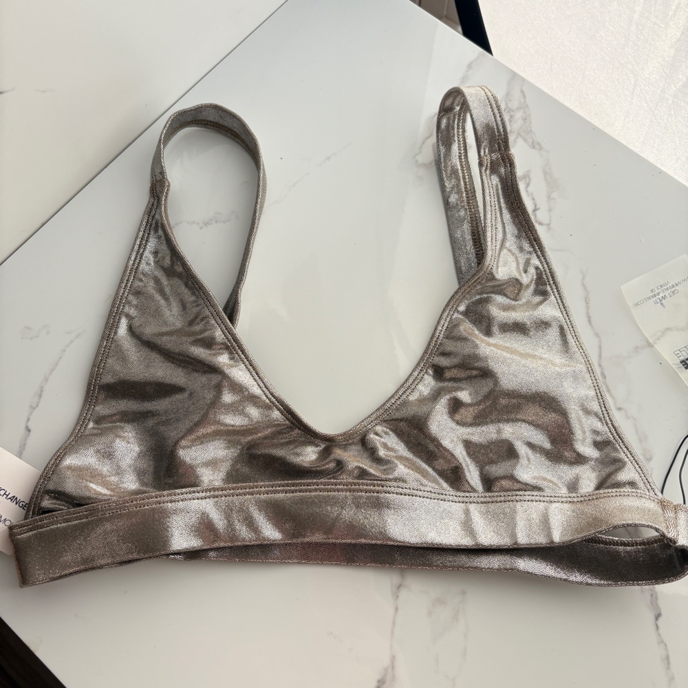 NWT MINIMALE ANIMALE sz Large The Isle Bikini Top Starry Sky Shimmer - Picture 2 of 5
